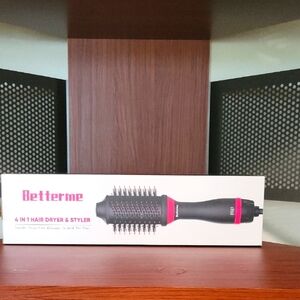 4-in-1 Hair Dryer & Styler - Black and Pink